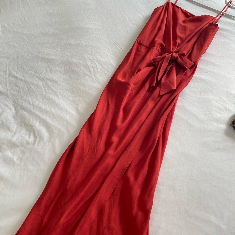 Ted Baker Vibrant Red/Burnt Orange Midi Wrap Dress